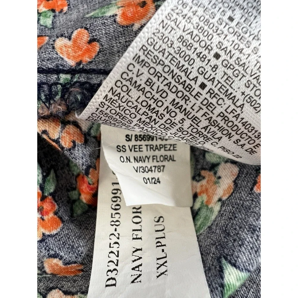Old Navy Women's Multicolor Floral puff sleeve babydoll top Sz‎ 2X